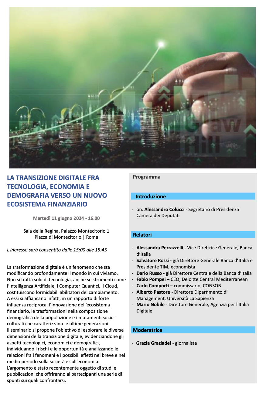 La transizione digitale fra tecnologia, economia e demografia verso un nuovo ecosistema finanziario